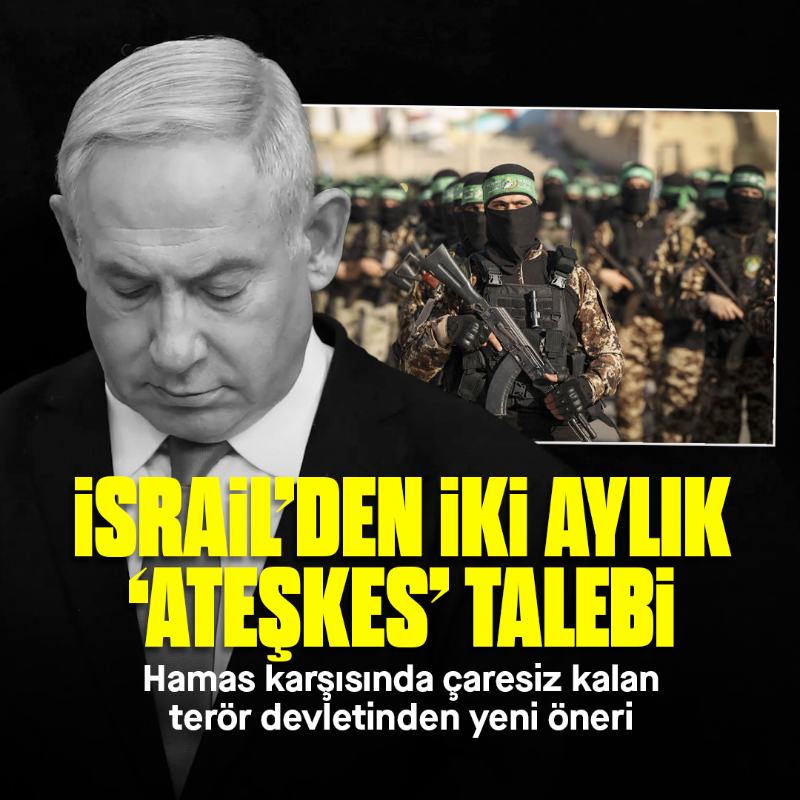 yenisafak's tweet photo. Katil İsrail köşeye sıkıştı; tüm rehinelerin serbest bırakılması şartıyla Hamas'tan iki aylık ateşkes talep etti.