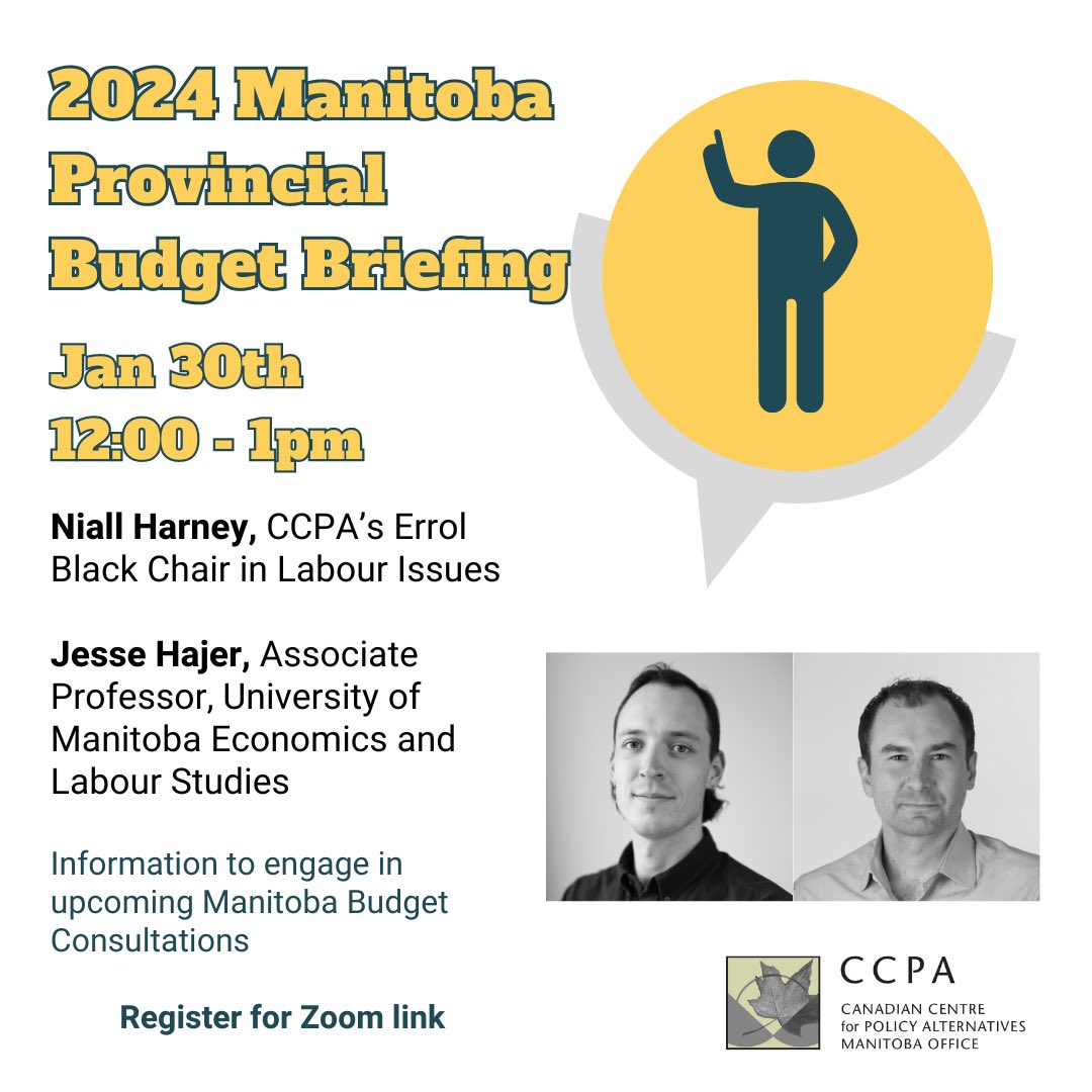 What is the $$$ situation for Manitoba? Info session to prepare progressives for provincial Budget consultations - join us Jan 30th with @jwhajer & Niall Harney, register: us06web.zoom.us/webinar/regist… #mbpoli