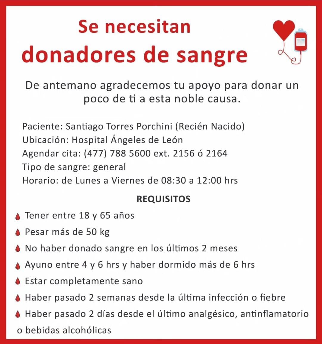 Urgen donadores de sangre de cualquier tipo.