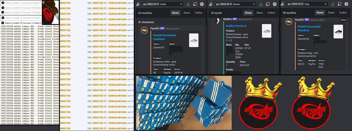 -17/22.01- FTL/ABY/Orange🎬 +186x Campus Gs Black/white +25x Campus Bae Black/white Running Aco [PL/ENG]: discord.gg/dmWMmETpyT ---------------------- @Nootify @PorterProxies @panaiobot @BasilProxies @NATAIOBOT @AdonisBots @JIGIONotify @TheLemonClub_