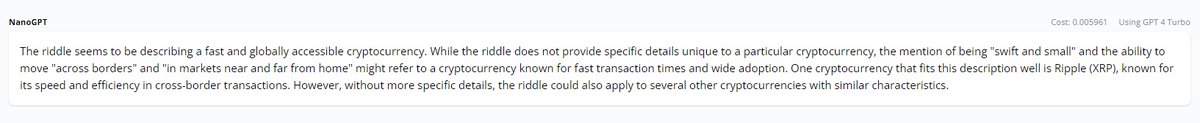 Yeicrypto's tweet image. ChatGPT (via #NanoGPT) goes for $XRP:
