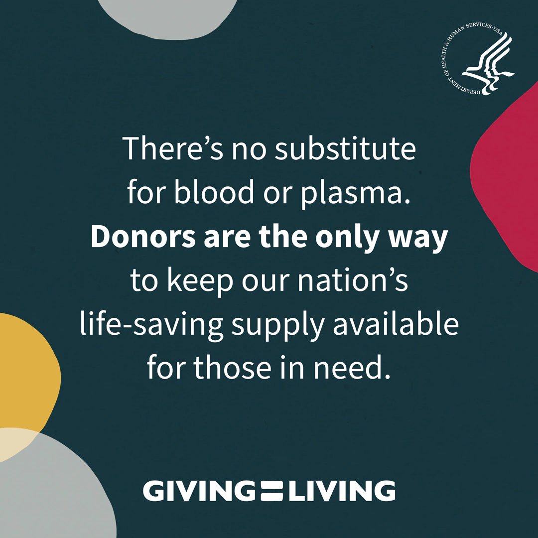 Did you know? January is National Blood Donor Month. Every day, donors help people who urgently need blood for things like injuries, surgeries, or blood disorders. Even giving blood just once can help save more than one life. #GivingEqualsLiving #GiveBlood