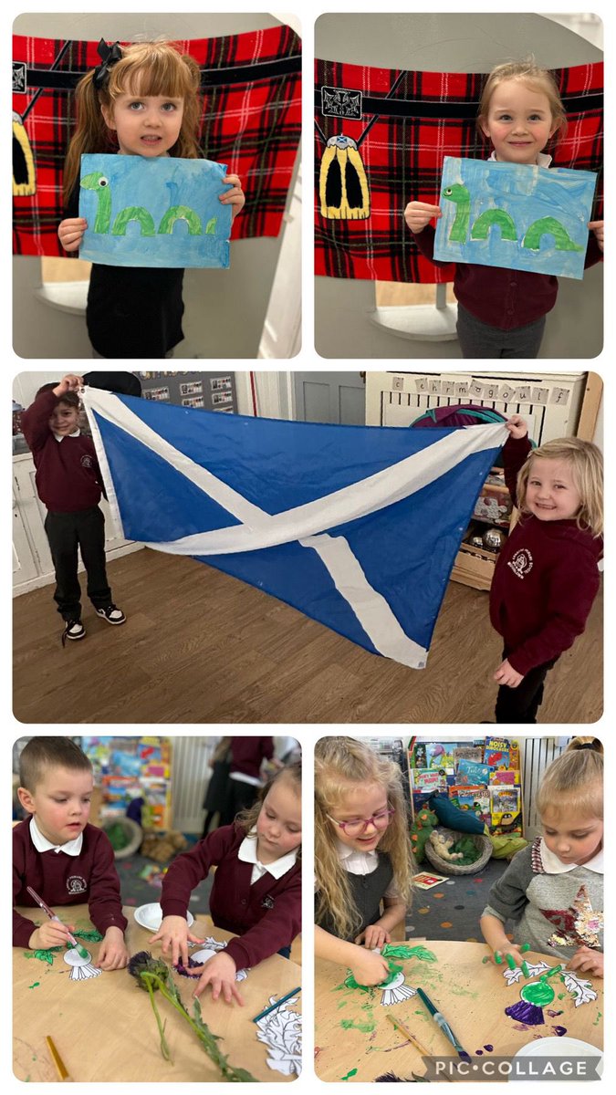 Primary 1 have been learning about Scotland. We have made Scotland flags, learned about the Loch Ness Monster and studied the local artist Steven Brown. We made our own McCoos. #teamannbank #p1 @stevenbrownART #mccoo