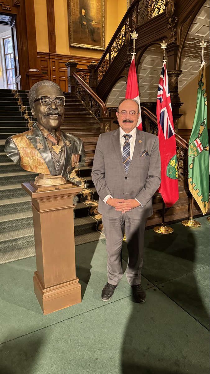 To commemorate Hon. Lincoln M. Alexander Day, I attended the unveiling of his Bust Ceremony this weekend. A powerful tribute to a trailblazer who paved the way for diversity in Canadian politics. 

#DYK
The Hon. Lincoln M. Alexander served as the first Black MP &amp; LG in Ontario.