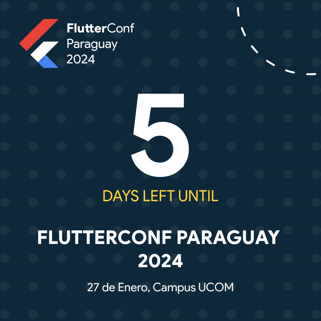 flutter_py's tweet image. 🔥 ¡La espera está llegando a su fin! 🚀 5 días para descubrir el futuro de Flutter en la #FlutterConfPY 2024. 💡💻

¿Preparado para un día lleno de inspiración y aprendizaje? ¡La cuenta regresiva está activa! 

#CountdownToFlutterConf2024 #flutterdevelopment #GDG #EventoTech
