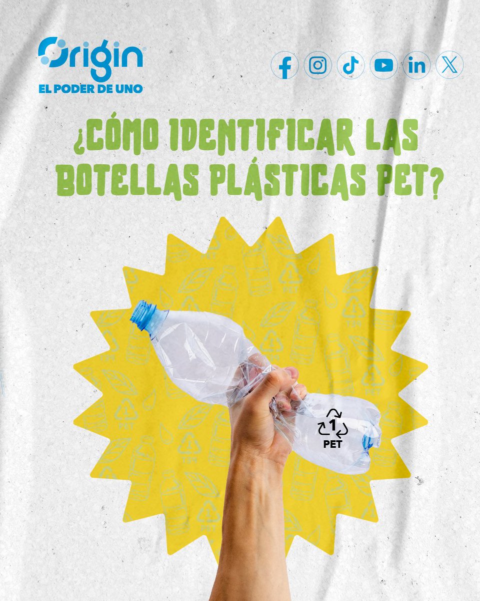 ¡Identificar es el primer paso para reciclar! 🌿 Las botellas PET son transparentes y suelen llevar el símbolo de reciclaje con el número 1 y la palabra “PET” ♻️ 💪

#SalvemosElPlanetaJuntos #Origin #ElPoderDeUno #TripleImpacto #ReciclajeEcuador #Ecuador