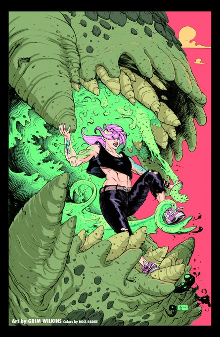 Kim Corgan, monster fighting character from my self published kaiju series STOMPED. Pinups drawn by myself  and   Stomped issues 1-4 available in print & digital, check out my pinned post.