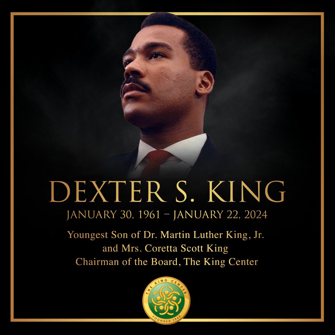 Statement from The King Center on the passing of Dexter Scott King: thekingcenter.org/home/