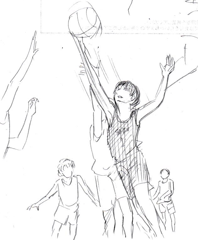 まだネタが浮かばないのでWリーグで模写。そういえば夢佳はもう二人が付き合ってること知ってるよね? #アオのハコ 