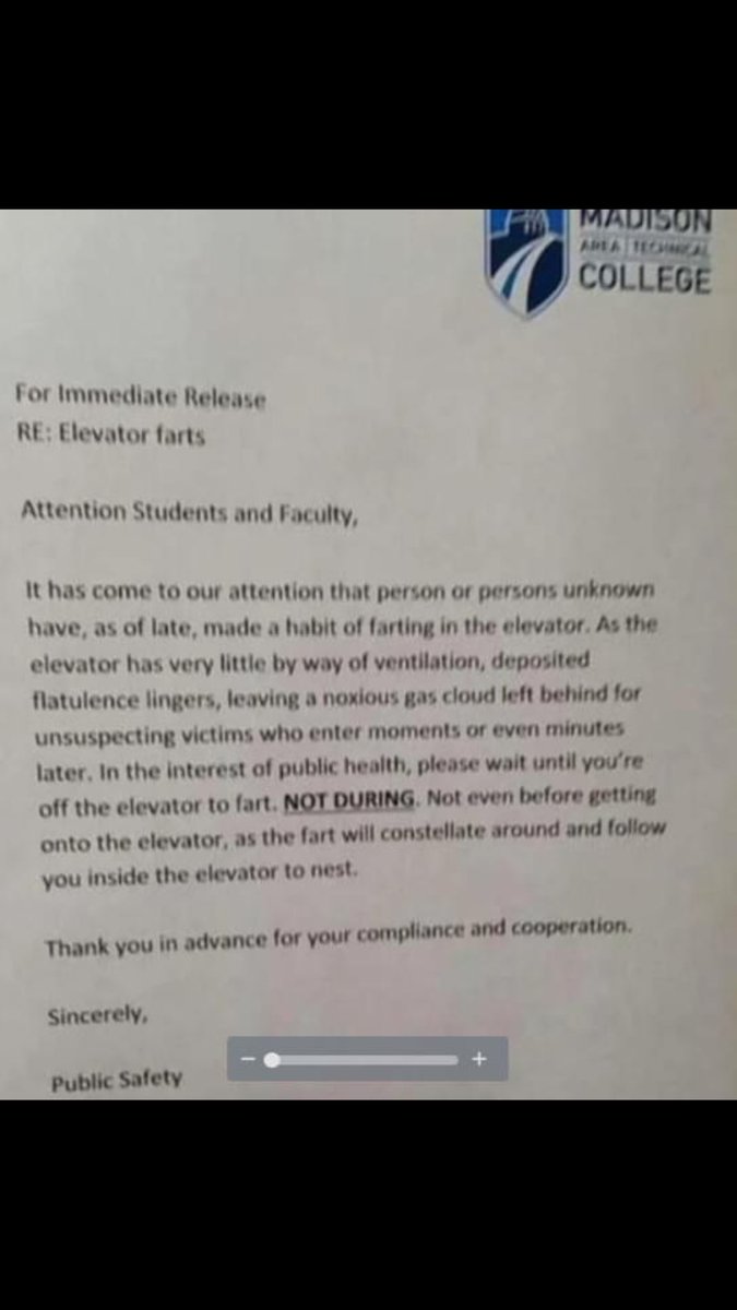 Memo from Madison Collage. 🤣