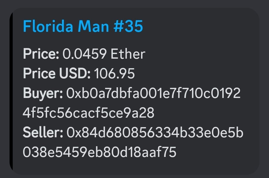 FlmanSales's tweet photo. 🐵   @FLmanNFTs #35 SOLD FOR .0456 $ETH 📈 

#MadMondays  is here at  #FloridaMan 

🚨 WHO'S NEXT? 👇 📈 https://t.co/kCTbzt6BnV