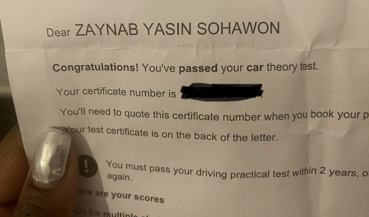 #smallwin after 4 years of wrestling with doctors (figuratively) to let me drive despite psychosis and severe mental illness, I have passed my driving theory test! Roads - you better watch out bc ZeZe is coming! 💪🏽💪🏽💪🏽💪🏽💪🏽