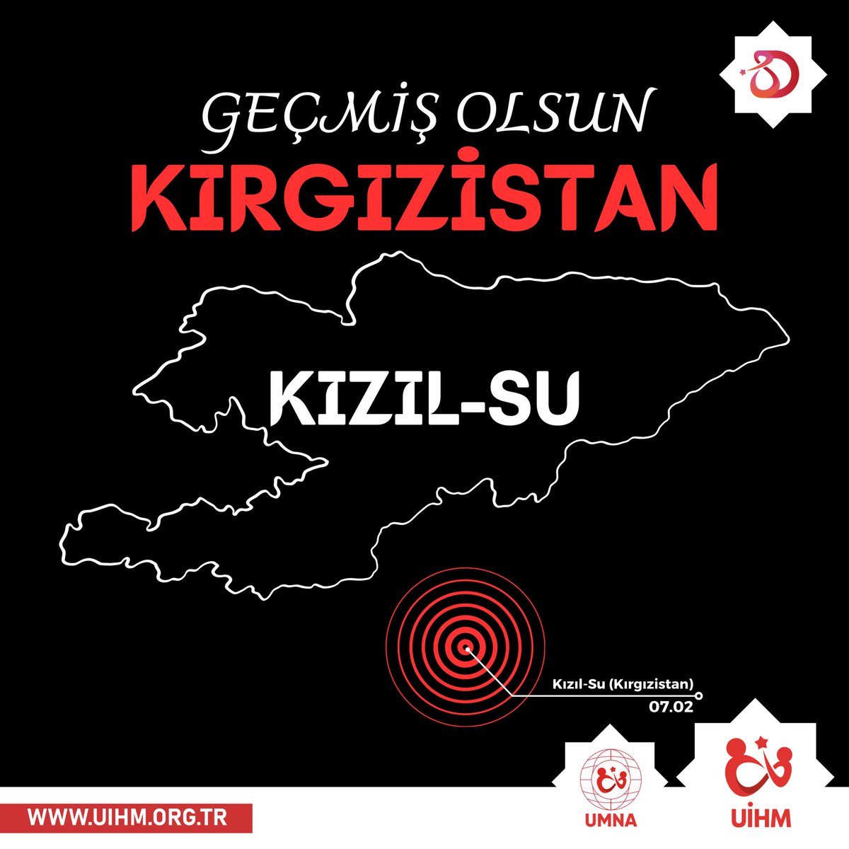 uihm_birlik's tweet photo. Kırgızistan’da merkez üssü Kızıl-Su olan 7,0 büyüklüğünde meydana gelen depremden etkilenen tüm kardeşlerimize geçmiş olsun dileklerimizi iletiyoruz.

Allah, her türlü afetten muhafaza eylesin.

#UİHM #UMNA #Kırgızistan #Deprem https://t.co/GrlXAOxsGJ