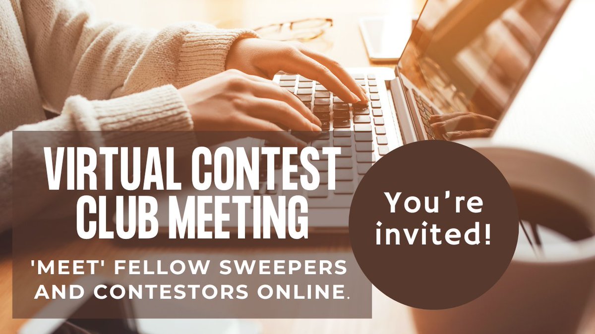 TOMORROW NIGHT! There is still room in Tuesday evening's Virtual Contest Club Meeting. Join us!! Learn more here: contestqueen.com/events/virtual… CHECK THE CALENDAR as we host meetings approximately every two weeks, so if you can't come to this one, come to the next!