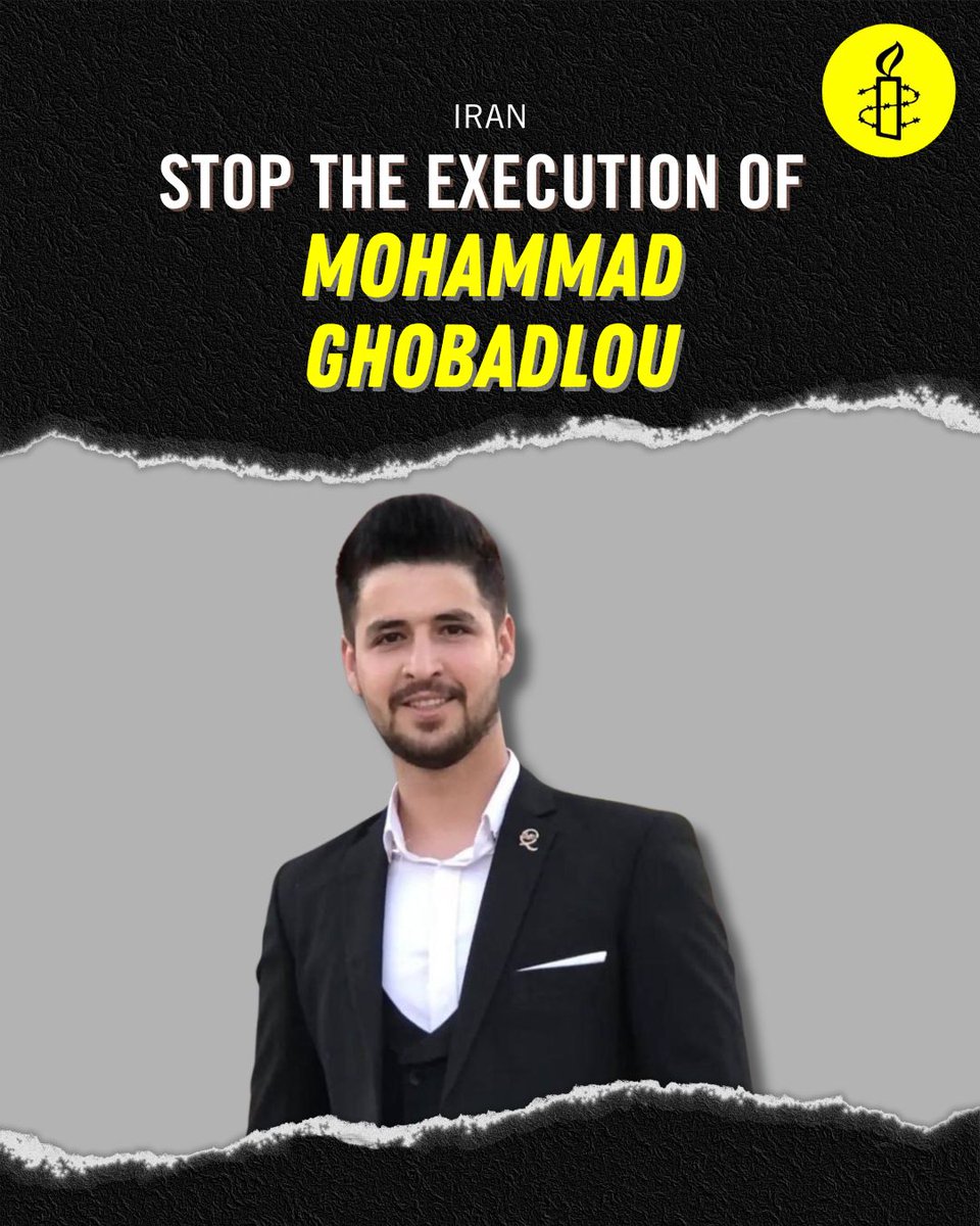 The head of the judiciary must STOP the arbitrary execution of Mohamed Ghobadlou, suddenly & unlawfully scheduled for tomorrow. The case of this young man with a disability arrested in connection with the 2022 protests has been marred by torture and secretive proceedings.