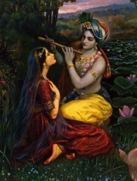 thematrixwizard's tweet photo. "When Krishna was young, he started playing the flute for grazing cows. Whenever Krishna played the flute, everyone and everything was taken to a samadhi which was completely pure and beautiful.

Even the gopis, or cowgirls, would stop what they were doing, sense Krishna and start dancing around him in his love. However, a gopi, Radha, had taken him captive. The whole universe was yearning for Krishna but he was yearning for Radha. 

They met and fell in love when they were very young. Radha Krishna used to meet and dance in the garden which is known as Nidhivan (Madhuban) in Vrindavan. 

Even though they used to celebrate all the festivals together with their friends and relatives, Holi is one of those festivals which shows the pure love between them. 

This place is always remembered as the love place of Radha Krishna, devotees still visit this place to feel the love and devotion.

Krishna is the embodiment of love, affection, knowledge and intelligence and Radha is the female manifestation of all these traits. If Krishna is the Sun, Radha is the Sunlight. If Krishna is powerful Radha is the shakti behind. His sincere love and dedication has kept him alive in our hearts, his love story etched with admiration for ages."