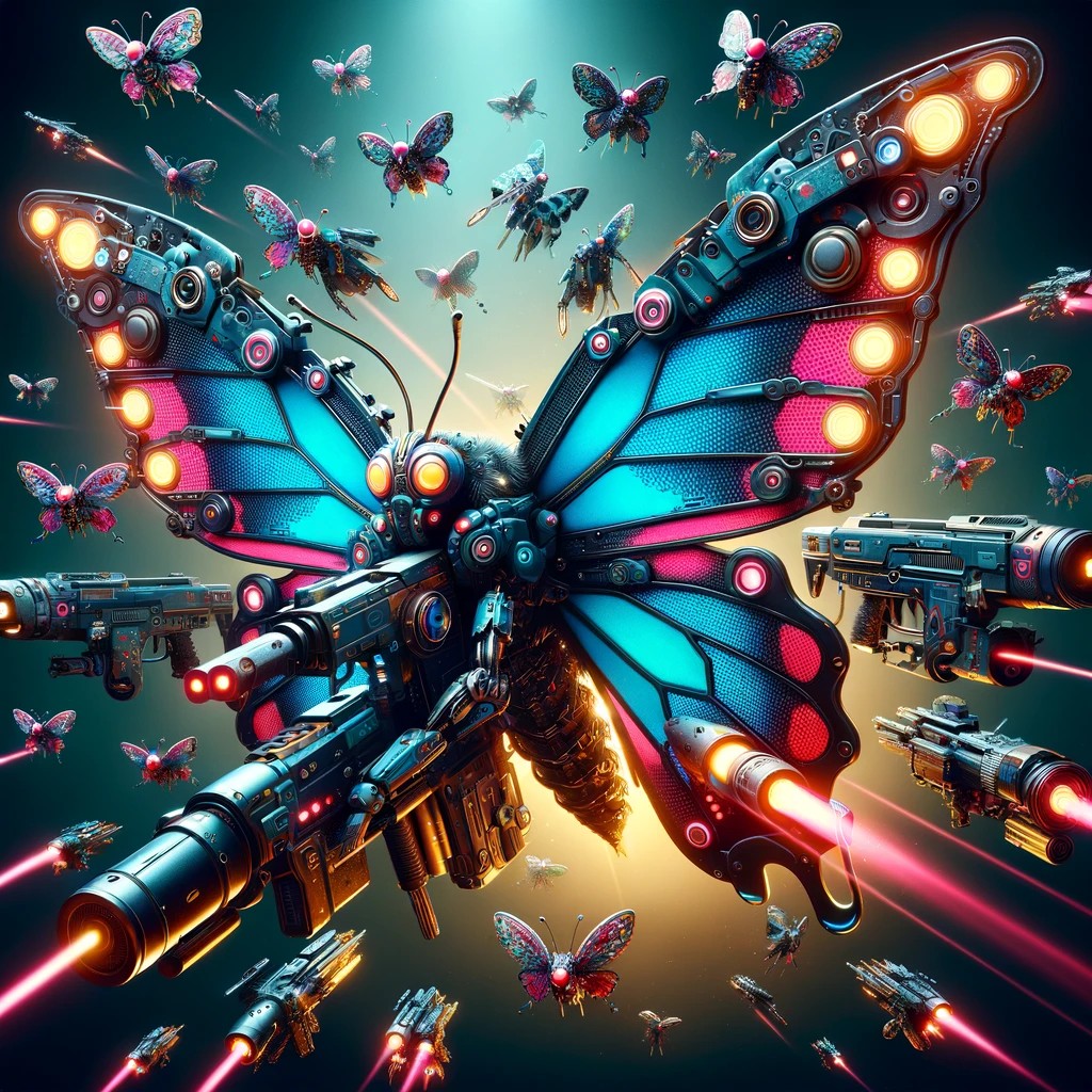 Web3Thomas's tweet image. Just a bit of AI fan art. This is @FoxCryptz his @BattleFlyGame Battlefly going nuts the last days.

#CryptoGaming #Arbitrum