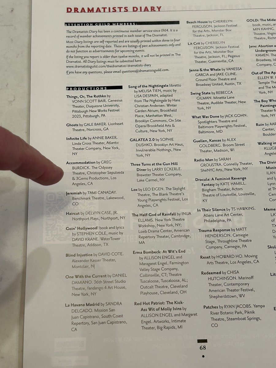 Woohoo! Street cred! (And under Annie Baker, no less!)