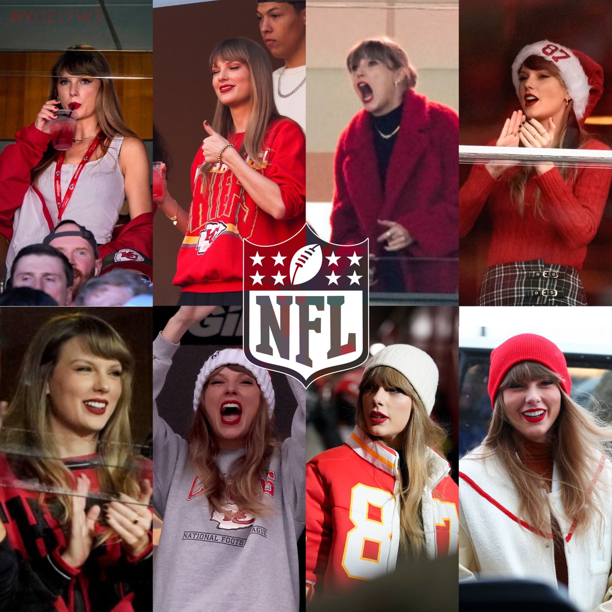 yoeltwt's tweet photo. All of Taylor Swift's NFL appearances + game results. 🏈

a thread 🧵: https://t.co/mQVnKRrzCE