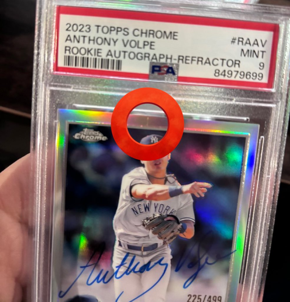 So <a href="/PSAcard/">PSAcard</a> - you’re allowed to scratch my card when in your possession and then I get dinged on the grade AND have to pay for it? 

Raw GEM on the left. 
Scratched 9 on the right. 

Not cool…

<a href="/CardPurchaser/">Card Purchaser</a>