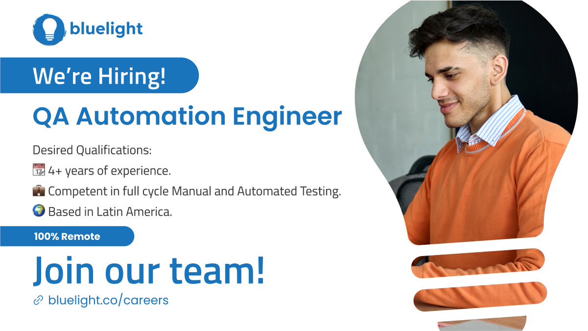 bluelightco's tweet image. Job opportunity! Why be a #QAAutomationEngineer at Bluelight Consulting? There's no single answer. But here are a couple of reasons why being a part of our team of #NearshoreEngineers could be the best move for your career right now: