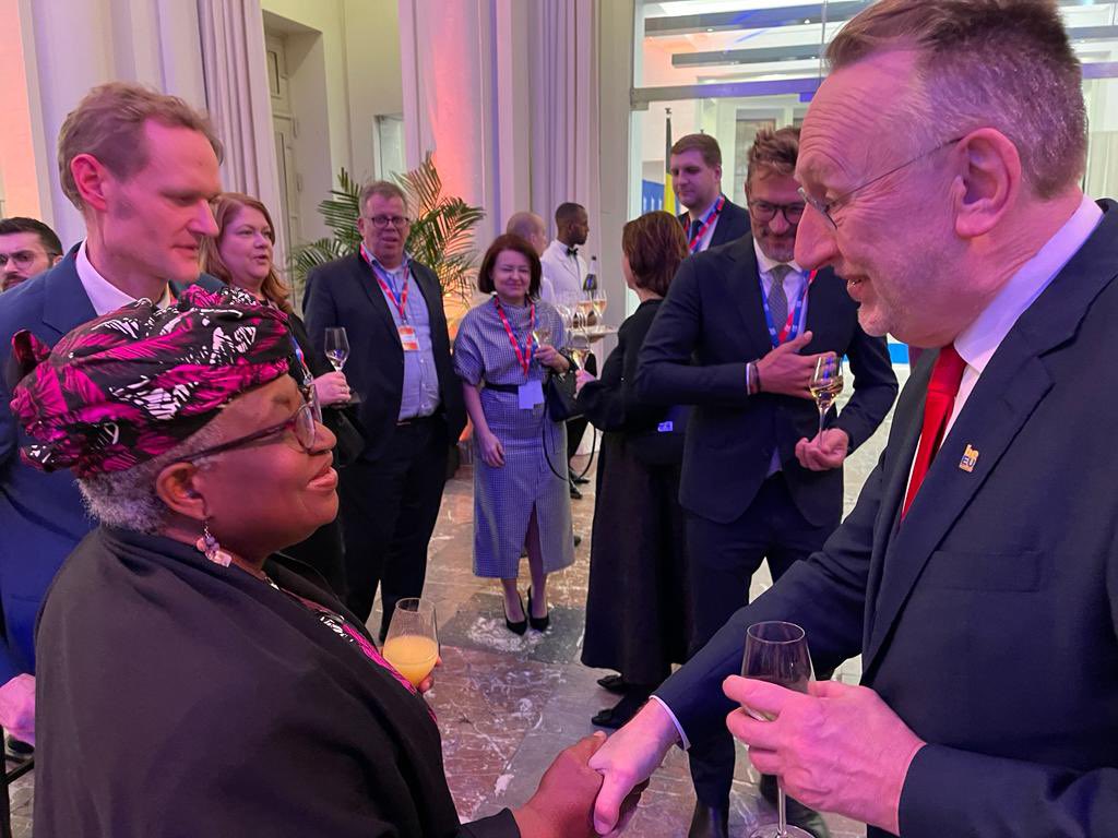 In Brussels at the invitation of the Belgian EU Presidency and HE Hadja Lahbib <a href="/hadjalahbib/">Hadja Lahbib</a> Minister of Foreign Affairs and Foreign Trade of Belgium interacting with EU Foreign Affairs and Trade Ministers on the preparation of and road to MC13. Together with <a href="/VDombrovskis/">Valdis Dombrovskis</a> offered