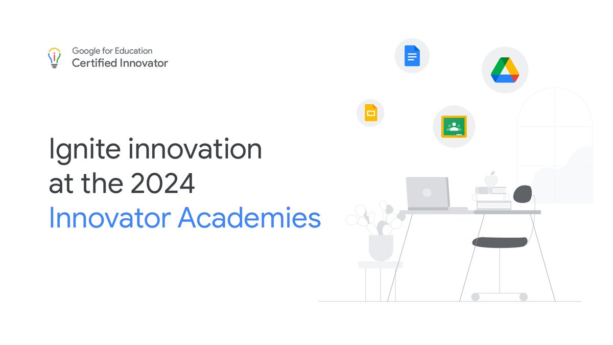 Google for Education (@googleforedu) on Twitter photo The Innovator Academies are back and better than ever π₯³! If youβre an educator looking for #PD opportunities and to fuel your curiosity on the latest #EdTech, check out the upcoming 6 events! Join to innovate, inspire, develop, and more. Apply: goo.gle/3OAO9b1 The Innovator Academies are back and better than ever π₯³! If youβre an educator looking for #PD opportunities and to fuel your curiosity on the latest #EdTech, check out the upcoming 6 events! Join to innovate, inspire, develop, and more. Apply: goo.gle/3OAO9b1