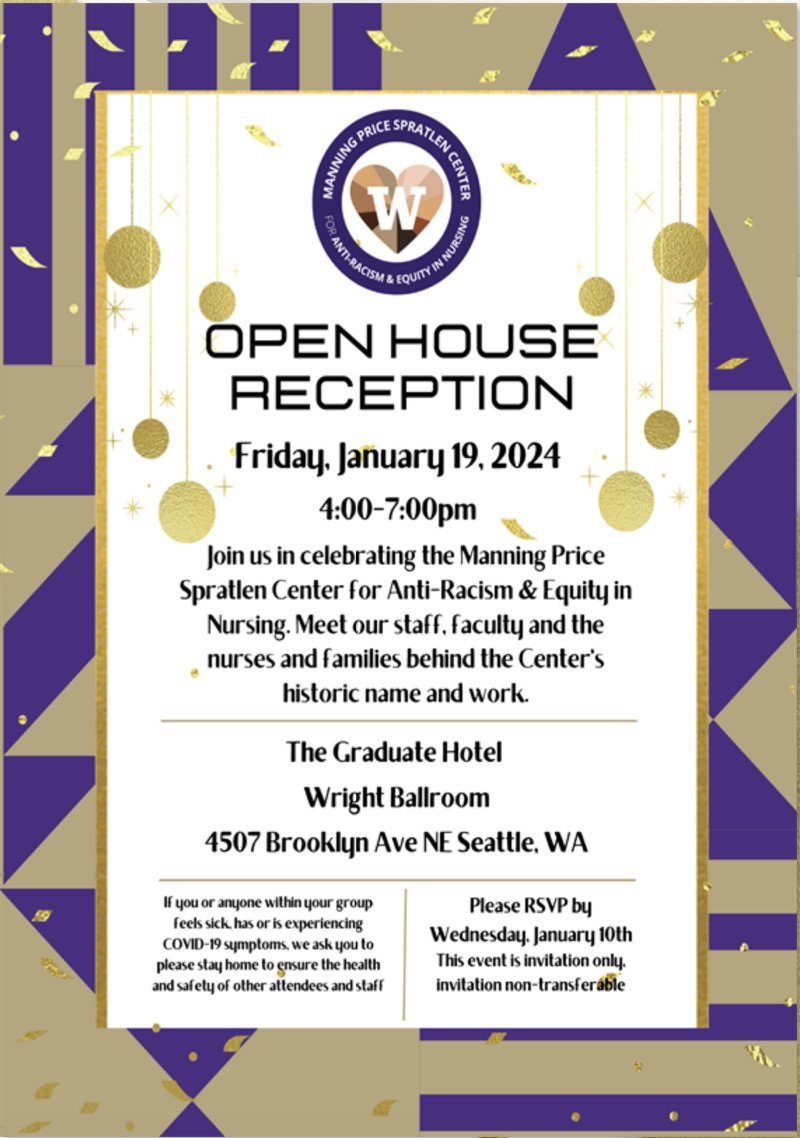 Our Open House was an incredible success! On Fri night  we celebrated the work and vision of <a href="/UW_MPSCARE/">UW MPS CARE in Nursing</a>. And the best part? We were able to honor the two women for whom the Center is named--Frankie Manning &amp; the late Dr. Lois Price Spratlen whose children accepted on her behalf.