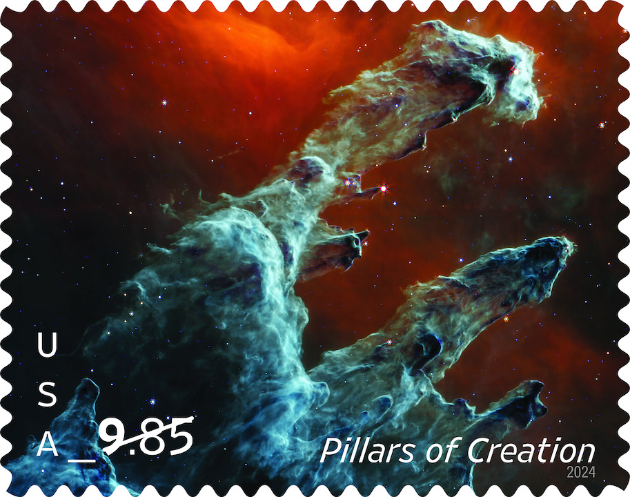 Signed, sealed, delivered... with a touch of the cosmos.  

The <a href="/USPS/">U.S. Postal Service</a> has issued two new Priority Mail stamps celebrating <a href="/NASAWebb/">NASA Webb Telescope</a>, the largest, most powerful, and complex telescope ever put in space. go.nasa.gov/4b8PfnE