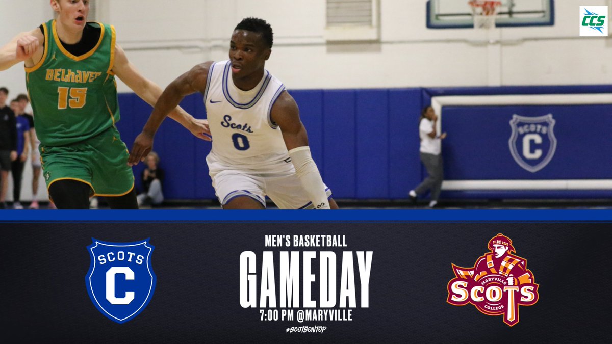 🚨 G A M E D A Y 🚨 🆚 : Maryville College 📍 : Maryville, TN ⏰ : 7:00 PM 📺 : team1sports.com/maryvillescots/ 📊 : stats.statbroadcast.com/broadcast/?id=… #d3hoops #ScotsOnTop