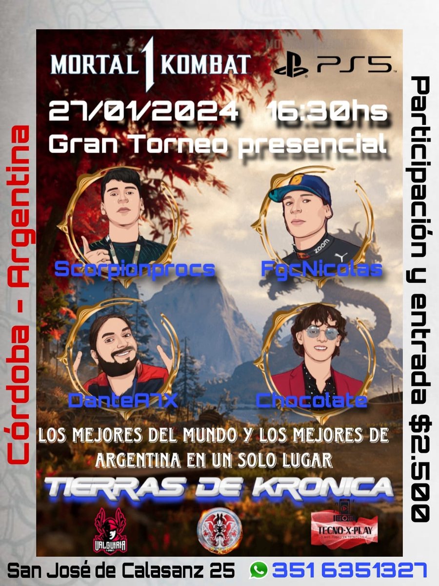 roberthouse0882's tweet photo. Gran Torneo presencial de mk1 en Córdoba capital Inscripciones abiertas, con los mejores jugadores del mundo ,no te lo pierdas,free to play,premios importantes , mucha cerveza 🍺 en el bar de valquias . Los esperamos para consultas les deje mí WhatsApp en el banner. https://t.co/GgKyfQhDoI