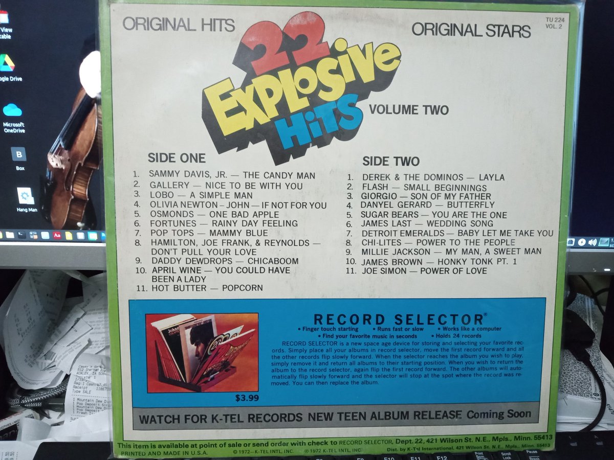 OhmsLaw78's tweet photo. #NowPlaying
22 Explosive Hits K-Tel Records (1972)
#Music #Pop #Rock #AMRock #Records (snap crackle pop) but OK. https://t.co/aZTCTYfyh5