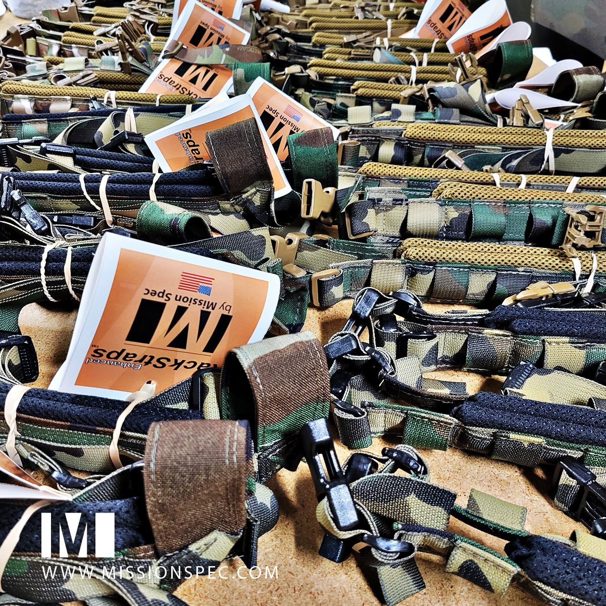 MissionSpec1's tweet photo. RackStraps - Enhanced being created in batch.  This bunch was headed out to a Mission Spec Authorized Dealer. #MissionSpec #TacticalGear #Military #LawEnforcement #milsim #airsoft #Police #larp
https://t.co/NNQyuqZhP0
https://t.co/mySDqDCcZj https://t.co/nMTlgHmMV6