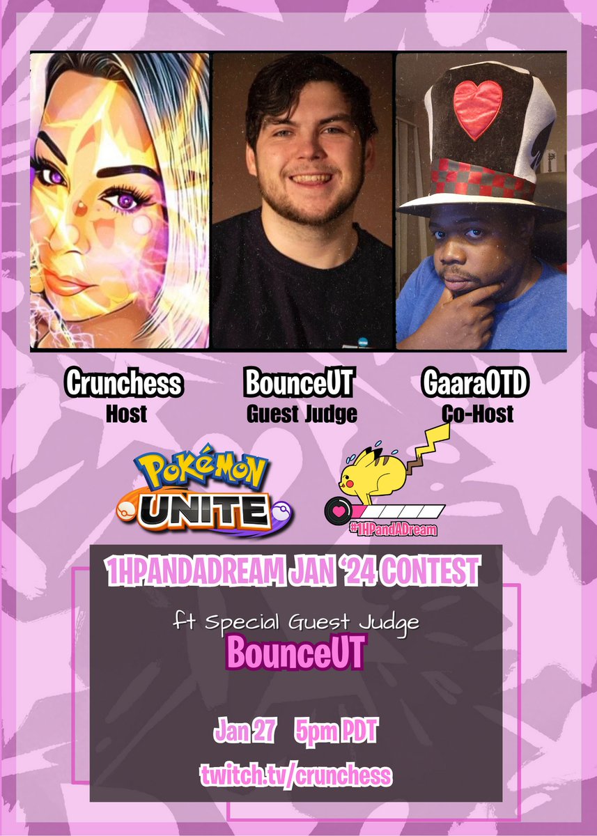crunchess_'s tweet photo. β¨#1HPandADream β¨
Our January contest will be kicking off at 5 pm this Saturday, January 27th
Featuring special Guest Judge @BounceUT_ from #teamMUFA
Come hang out with me, @Gaaraotd23 and Bounce as we review the first #1HPandADream clips for 2024!
π¨ Cutoff for submissions is this Wednesday, January 24th so be sure to submit your clips before then in order to be considered!