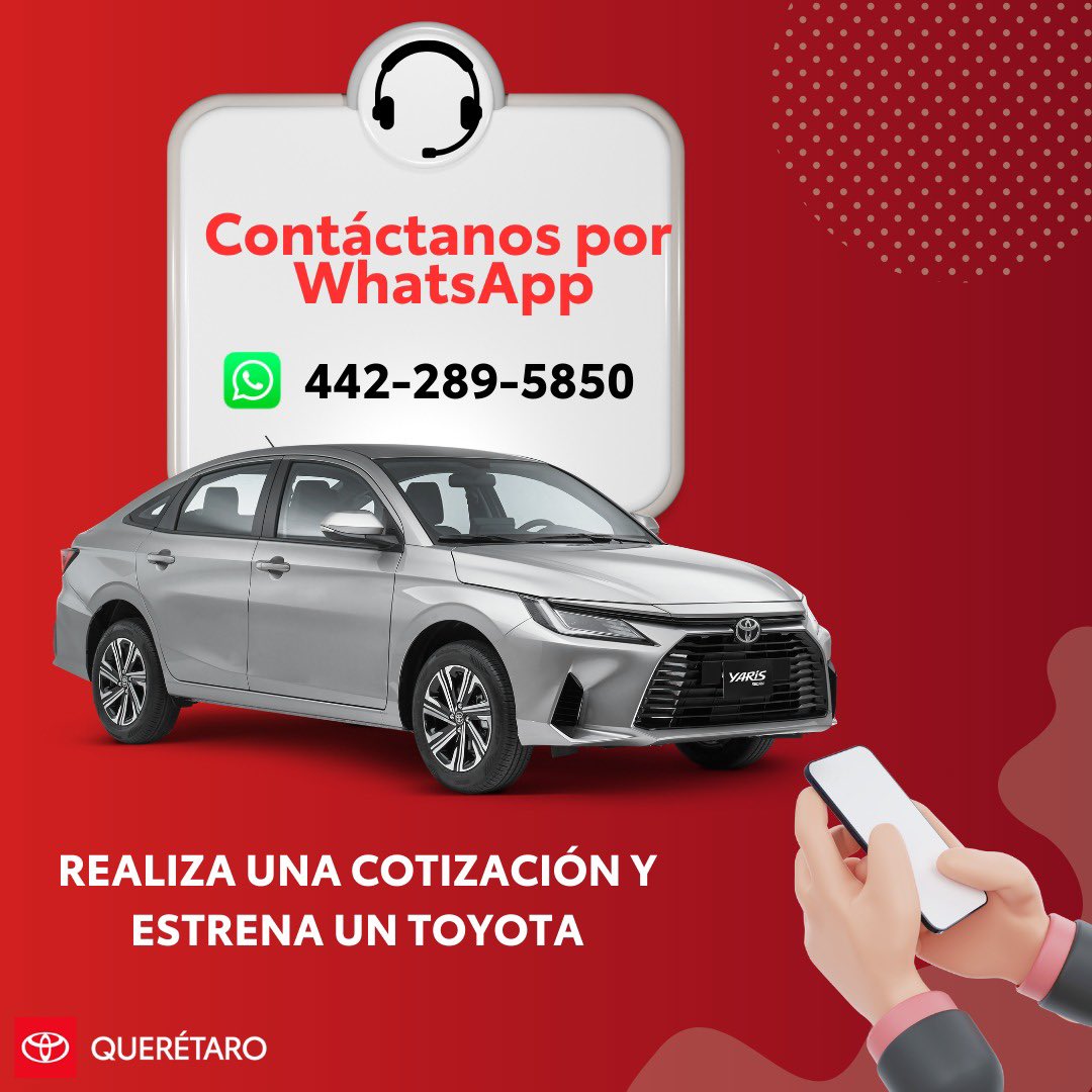 ToyotaQro's tweet photo. Cotizar en #ToyotaQuerétaro es rápido y seguro 👍
✅ Cotiza al: https://t.co/le9xzP0xLW y descubre lo rápido que es el servicio que te ofrecemos https://t.co/tVvKn2afEO