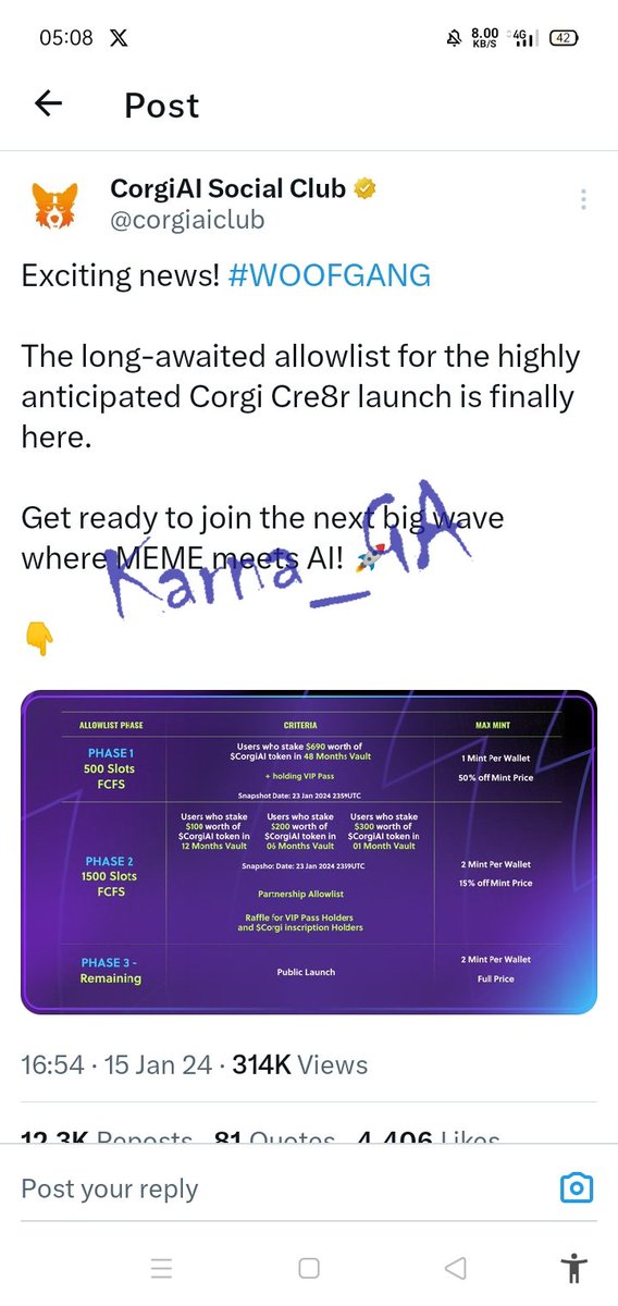 Karna_GA's tweet photo. @EtheriaCrypto @corgiaiclub Done https://t.co/xQWoOd7nnG