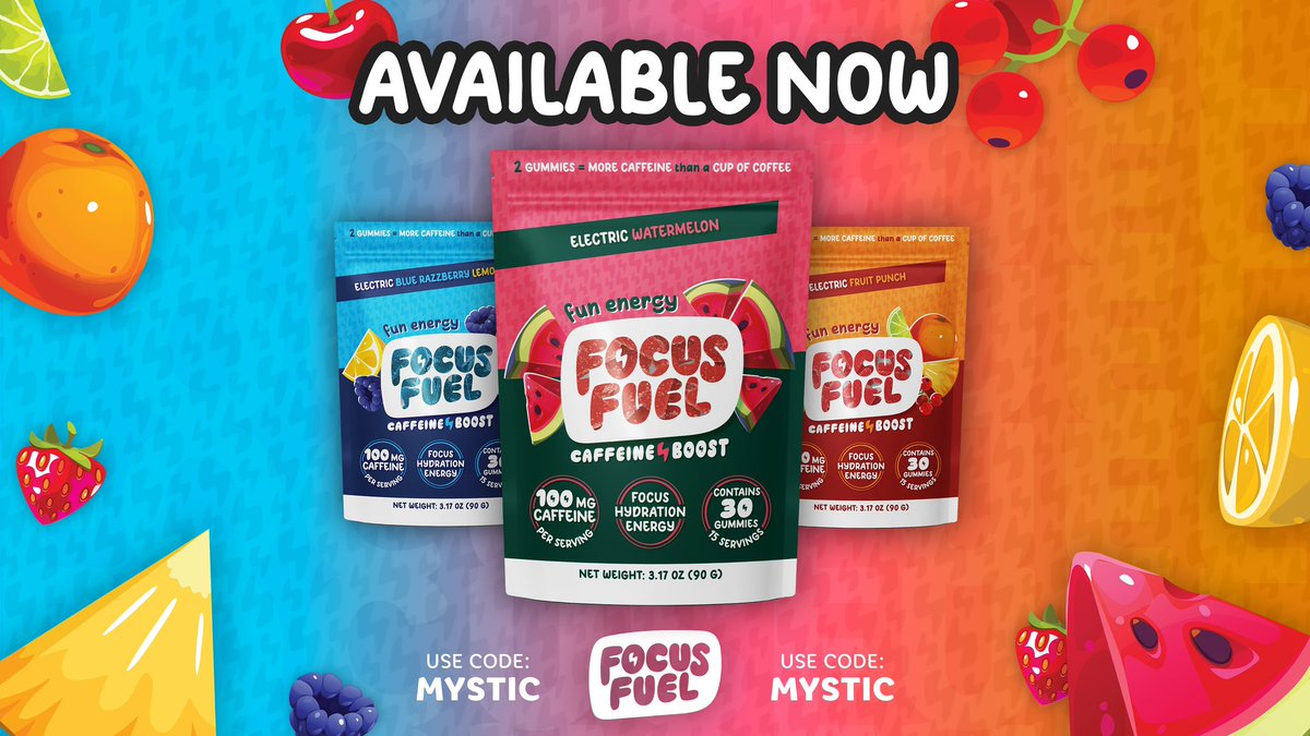 FOCUS UP (lmao get it) Excited to announce myself and some other creators have launched a new product and company we’ve been working on! Say hello to Focus Fuel 👋 code MYSTIC for 10% off: thefocusfuel.com/mystic