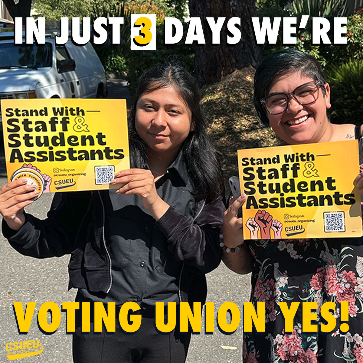 CSUEU's tweet photo. ready for a change? thousands of Student Assistants are getting ready to #VoteUnionYes on Jan 25. head to https://t.co/TIL9Hi1GbT to make sure you’re ready to vote #UnionsForAll https://t.co/rrImgoYNtG