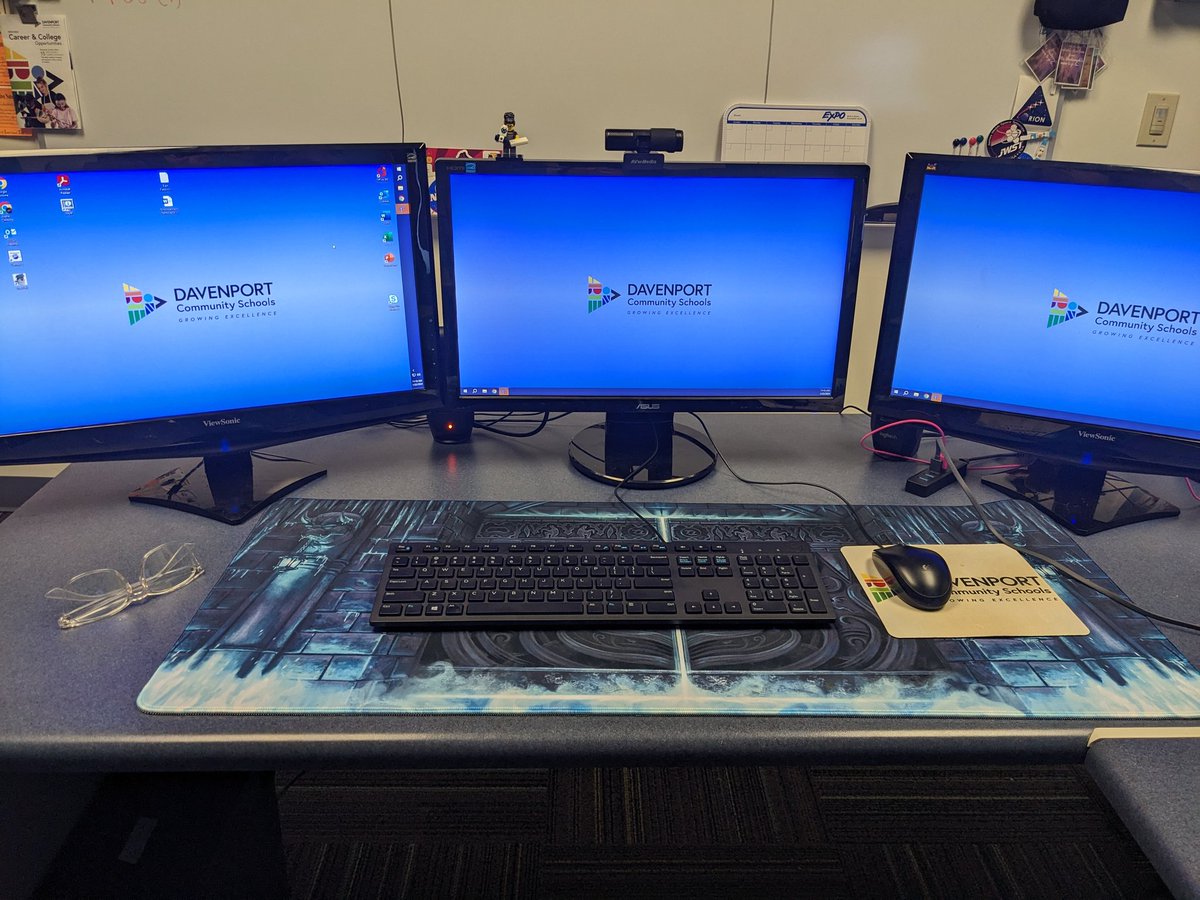 Got my work computer all set up with my new desk mat. I will take the ribbon for Coolest School District Admin now, please <a href="/TangoTekLP/">TangoTek</a>