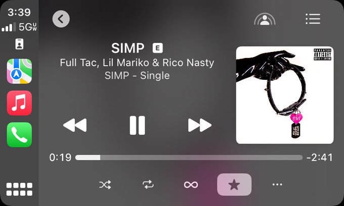 This song, SIMP, is on the playlist I listen to on My way into the studio to shoot clips. It sets the