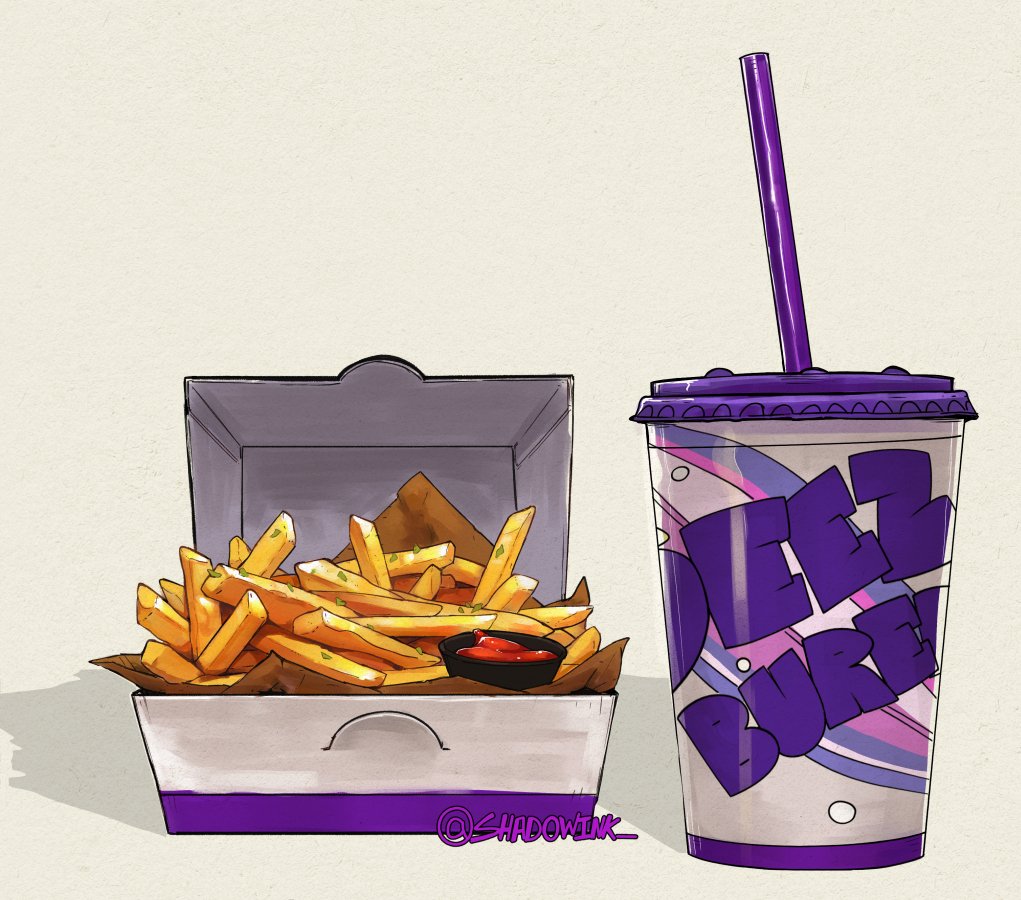 ShadowInk_'s tweet image. I attempted painting some fast food