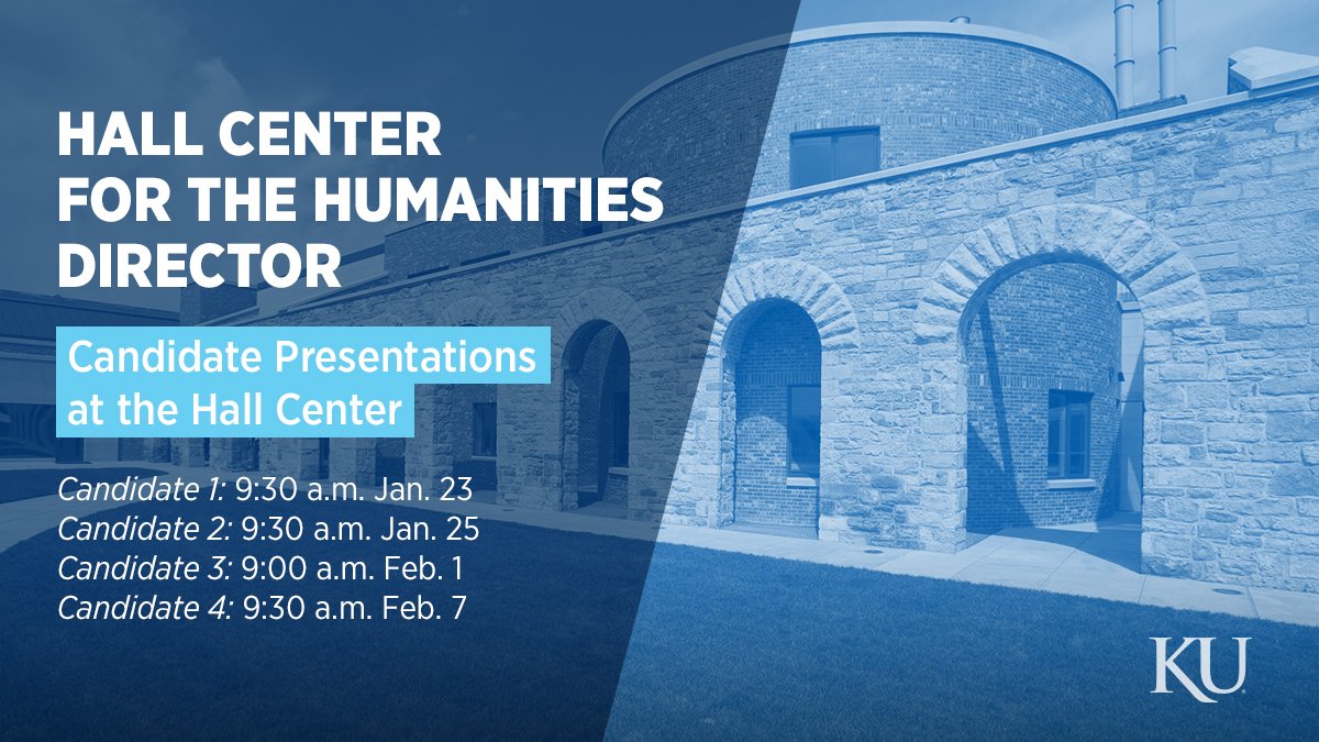 Research at KU (@researchatku) on Twitter photo Candidate presentations are set for the <a href="/KUHallCenter/">Hall Center for the Humanities</a> director search!
Caroline Wigginton, chair & associate professor of English at the University of Mississippi, will be the first candidate to share her vision for the center.
Details: rockcha.lk/hch-director-c… Candidate presentations are set for the <a href="/KUHallCenter/">Hall Center for the Humanities</a> director search!
Caroline Wigginton, chair & associate professor of English at the University of Mississippi, will be the first candidate to share her vision for the center.
Details: rockcha.lk/hch-director-c…