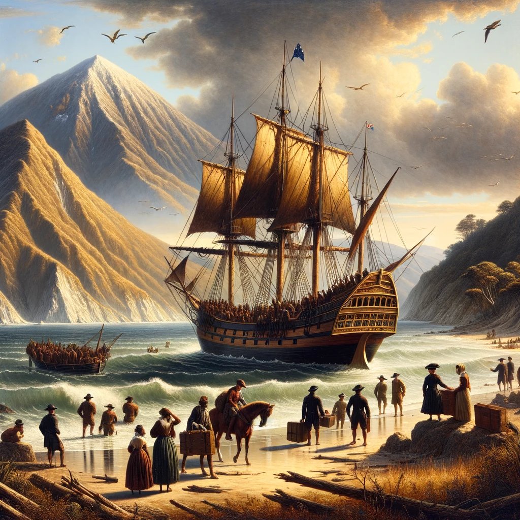 On this day in 1840, the Aurora sailed into Petone, bringing the first European settlers to what would become Wellington, New Zealand! 🚢🌿 A pivotal moment in history, let's dive into this fascinating tale. #OnThisDay #NewZealandHistory #Wellington1840