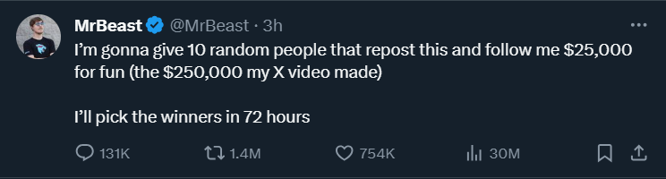 MrBeast Statistics tweet media
