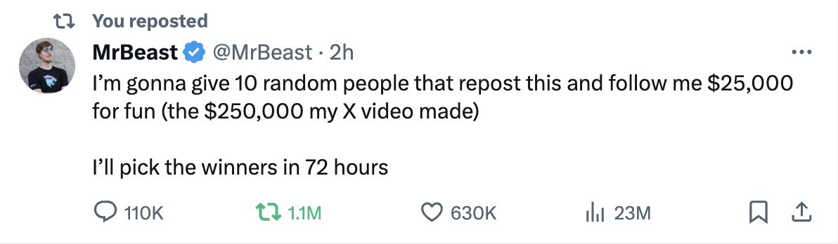 Current student loan payback plan: retweeting Mr. Beast