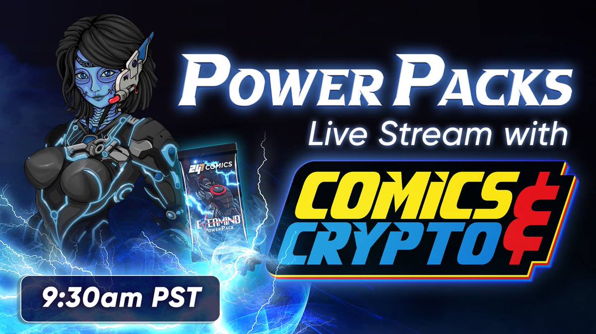 Comics & Crypto (@comicsandcrypto) on Twitter photo Join us LIVE at tomorrow at 9:30am PST as we welcome the <a href="/247ComicsHQ/">247💥Comics</a> team to open some Evermind <a href="/0xPowerPacks/">Power Packs | Evermind</a> live on stream! Get ready for PACK WARS where whoever rips the best pack wins 😎 We can't wait to see the reveal and all the amazing art!
youtube.com/watch?v=qLdFui… Join us LIVE at tomorrow at 9:30am PST as we welcome the <a href="/247ComicsHQ/">247💥Comics</a> team to open some Evermind <a href="/0xPowerPacks/">Power Packs | Evermind</a> live on stream! Get ready for PACK WARS where whoever rips the best pack wins 😎 We can't wait to see the reveal and all the amazing art!
youtube.com/watch?v=qLdFui…