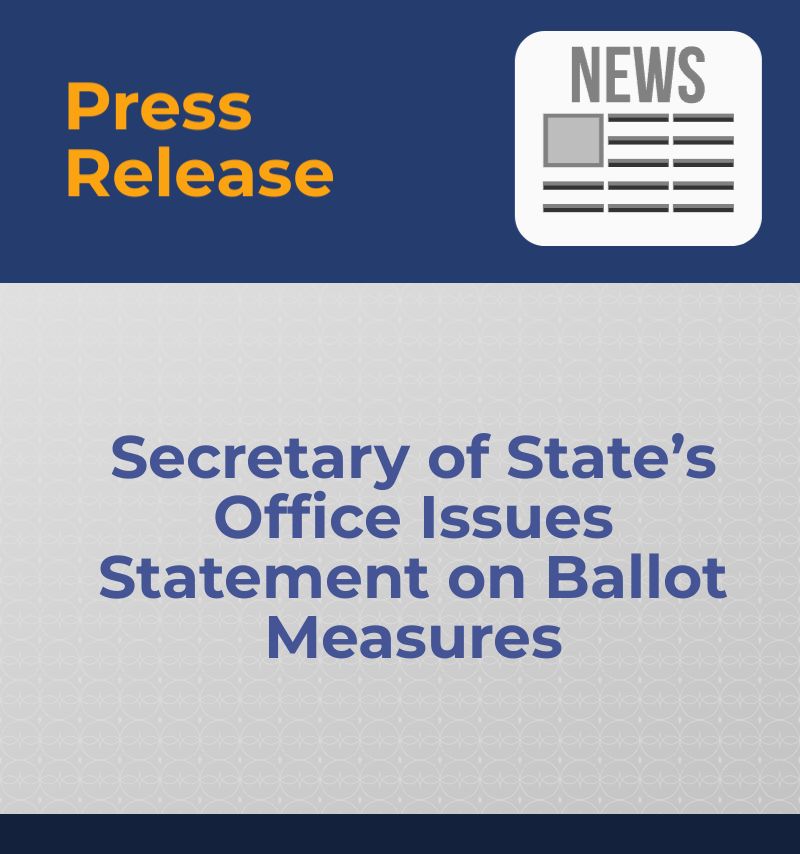 PRESS RELEASE: Secretary of State’s Office Issues Statement on Ballot Measures See here: sdsos.gov/about-the-offi…