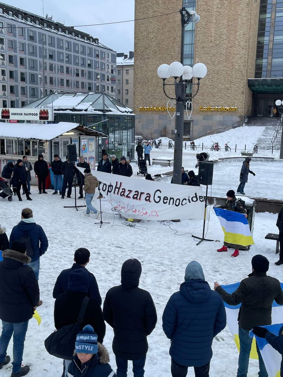 #StopHazaraGenocide protest in Stockholm, Sweden on 21 January 2024.