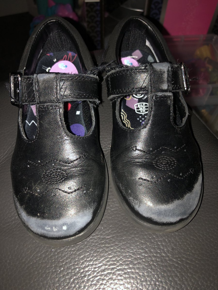 10 school days she’s had these shoes for! What does she actually do all day 🤯🫠🫣

<a href="/clarksshoes/">Clarks Shoes</a> please add better protection to the fronts of kids shoes! She’s got at least another 9 weeks of wear before I’m willing to buy more!  🥹