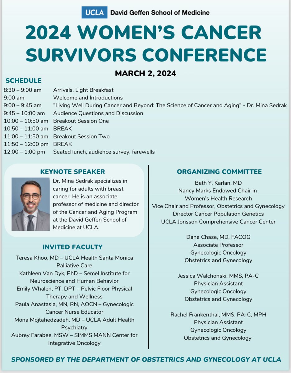 Join gynecologic and medical oncologists, physician assistants, and other health care providers to learn more about life after cancer, including clinical and holistic interventions that can improve health and quality of life. March 2, 2024 8:30 am – 1:00 pm More details 👇🏽